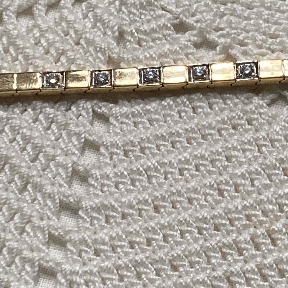 14K Beautiful and unique solid link diamond bracelet - Picture 3 of 13